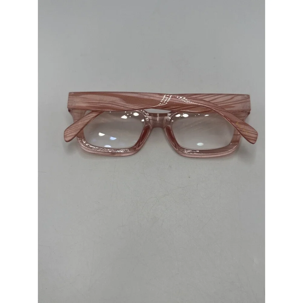 Nicole Miller NM2288 Striated Milky Blush Square Eyeglasses Frames Pink +1.50